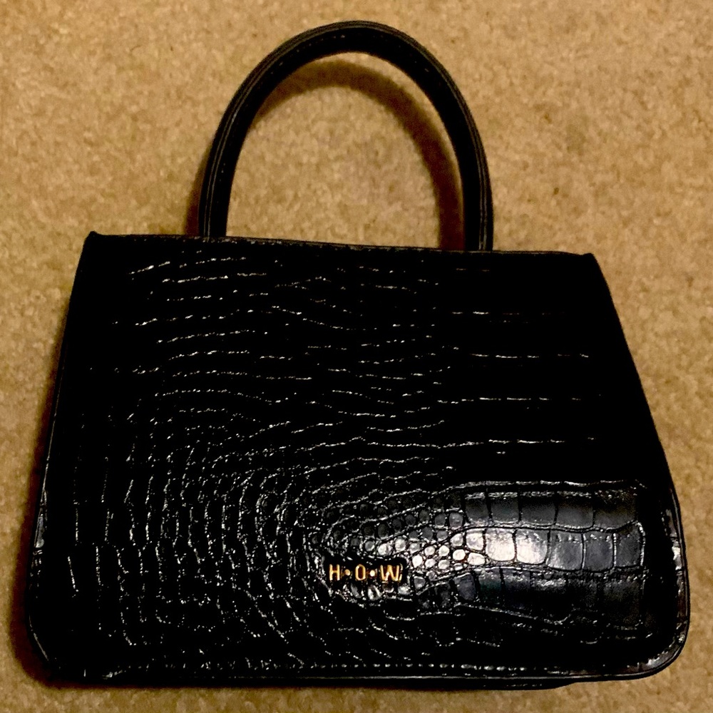HOW “House of want” black croc purse